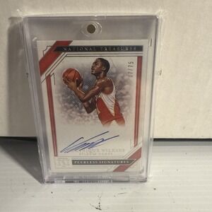 2020-21 National Treasures Dominique Wilkins Peerless Signatures Auto #7/75 Hawk
